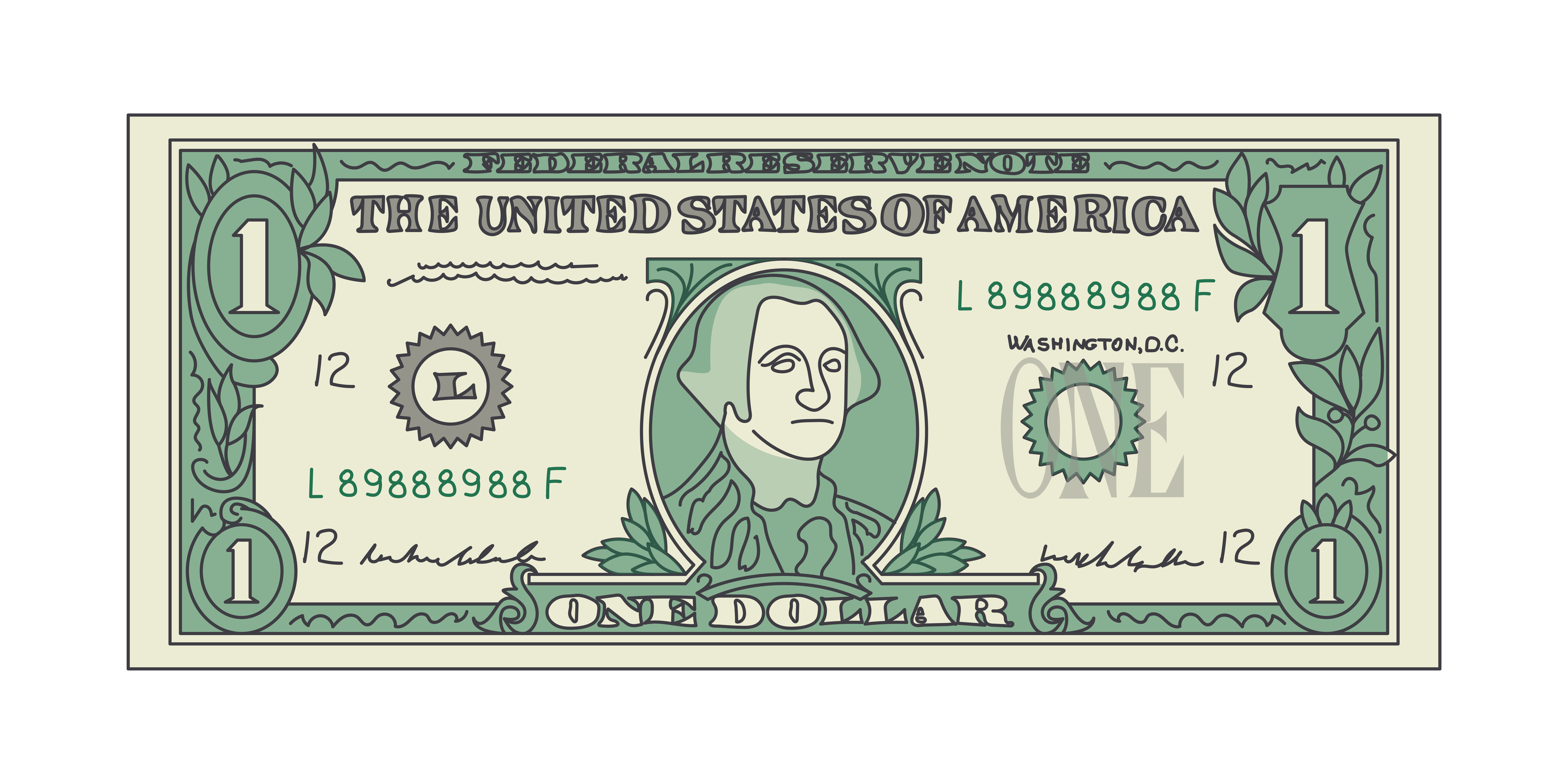 Dollar bill illustration